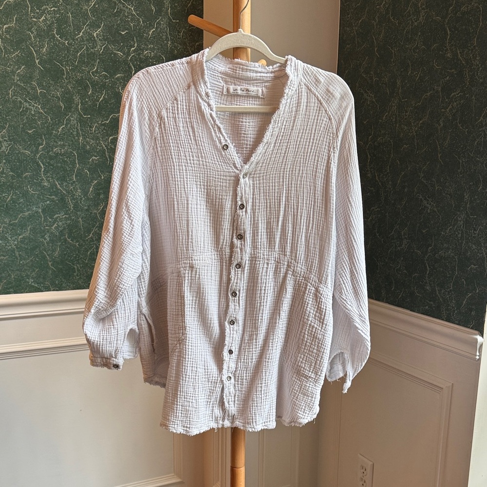 We The Free White Textured Blouse